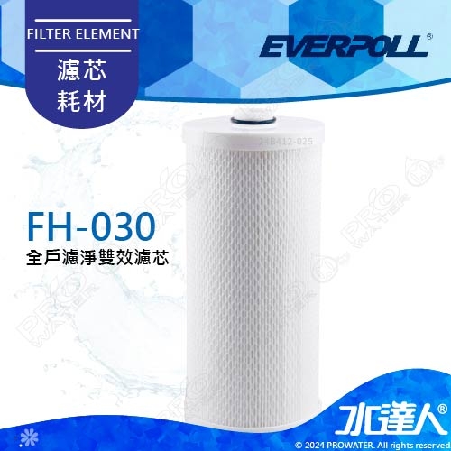 EVERPOLL傳家寶全戶濾淨FH-300專用替換濾心(FH-030/FH030)★適用FH300/FH301★除餘氯及鉛等無機化合物及重金屬